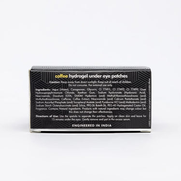 mCaffeine Coffee Hydrogel Under Eye Patches for Dark Circles | Cooling Under Eye Patch Mask with Caffeine & Hyaluronic Acid for Instant Hydration & De-Puffing | 15 Pairs